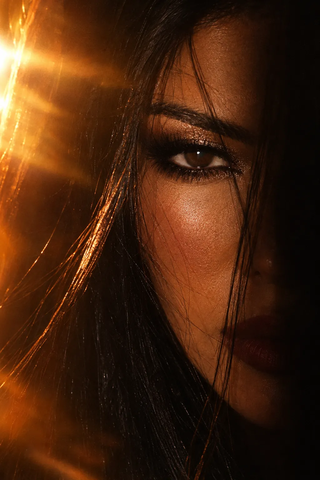 Moody Cinematic Close-Up Portrait