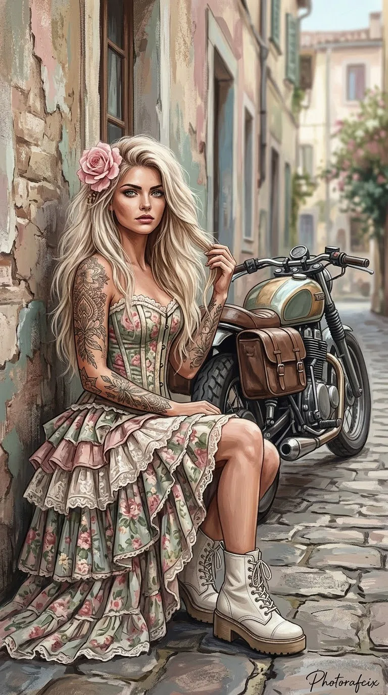 Vintage Motorcycle Concept-Art Portrait output 1