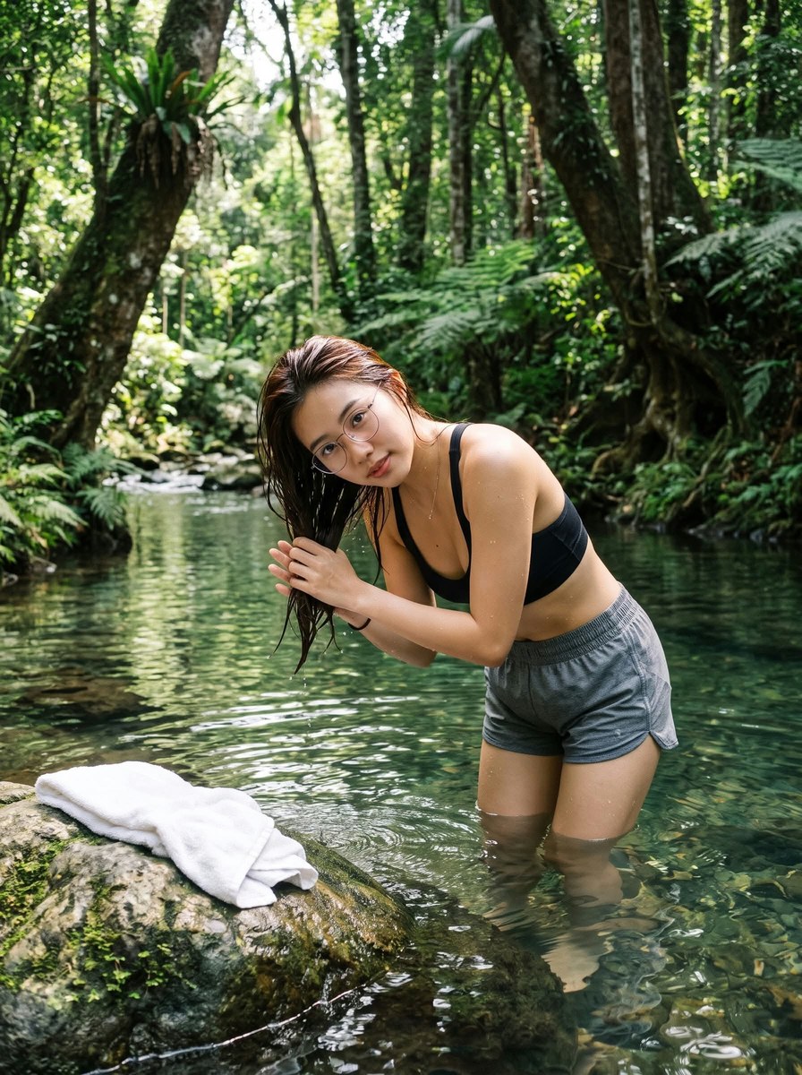 Candid River Portrait in a Forest