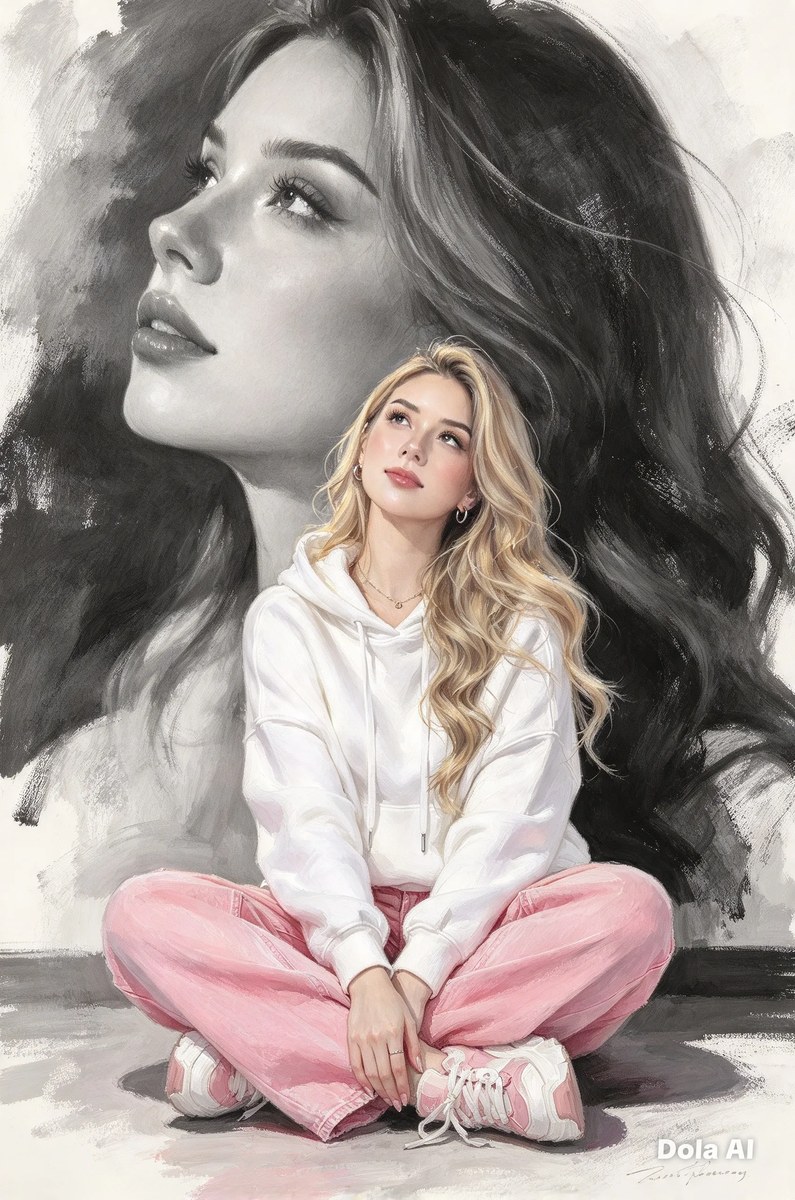 Monochromatic Composite Portrait of a Woman output 2