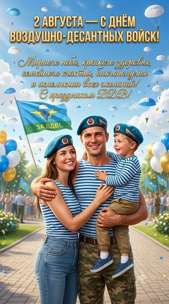 Russian Airborne Forces Day Family Greeting Card