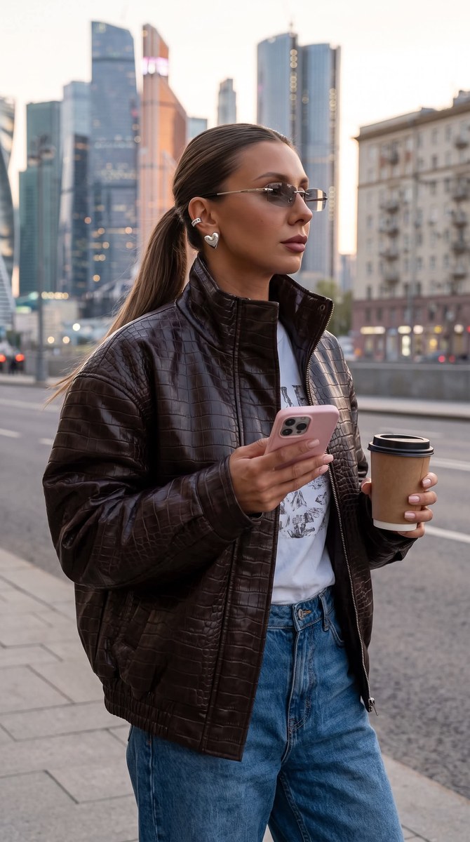 Cinematic Moscow Street Portrait of a Young Woman output 1