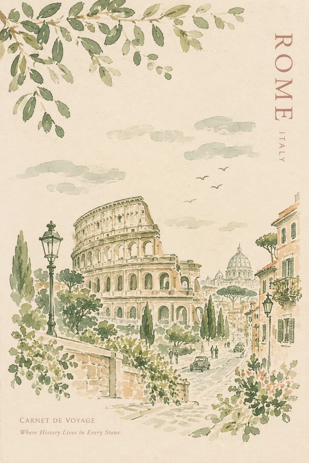 Vintage Watercolor Travel Journal Cover output 2