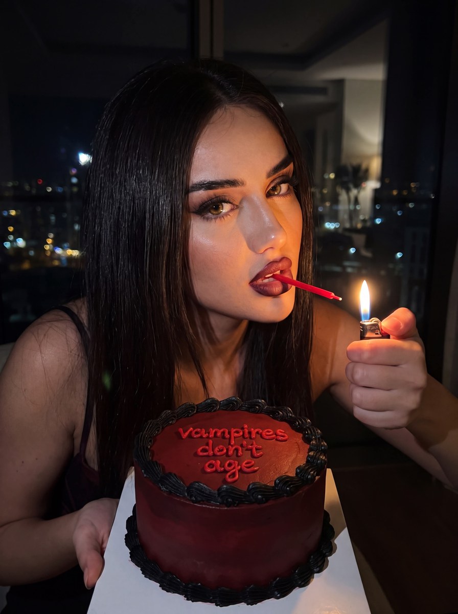 Gothic Birthday Portrait by Candlelight