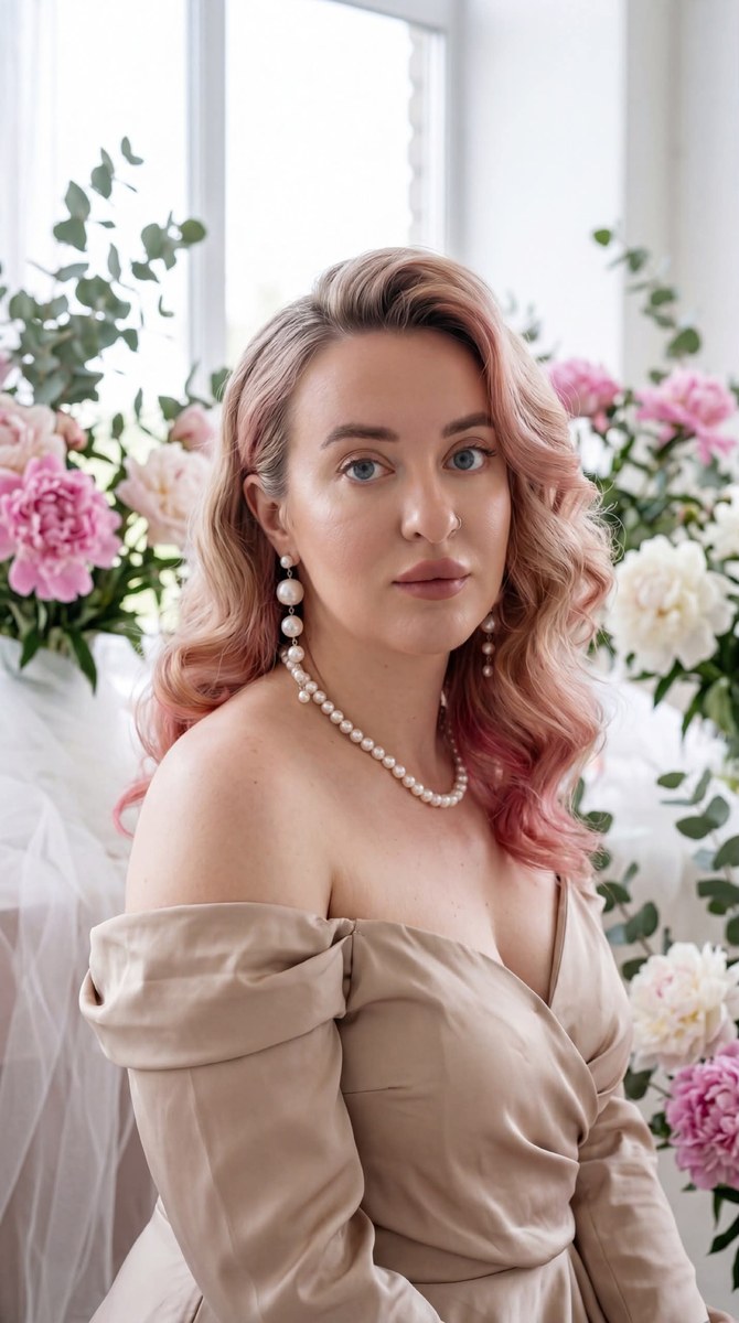 Luxury Floral Birthday Editorial Portrait