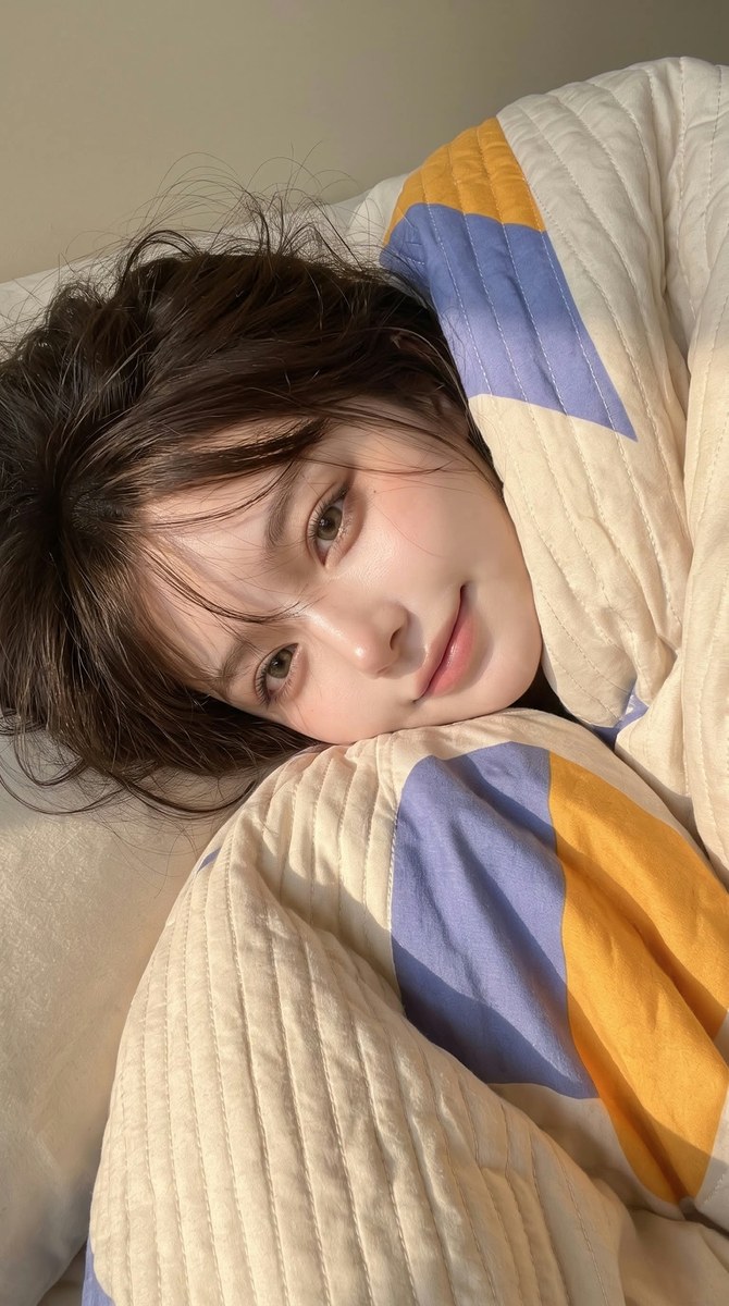 Cozy Sunlit Bedhead Portrait output 1