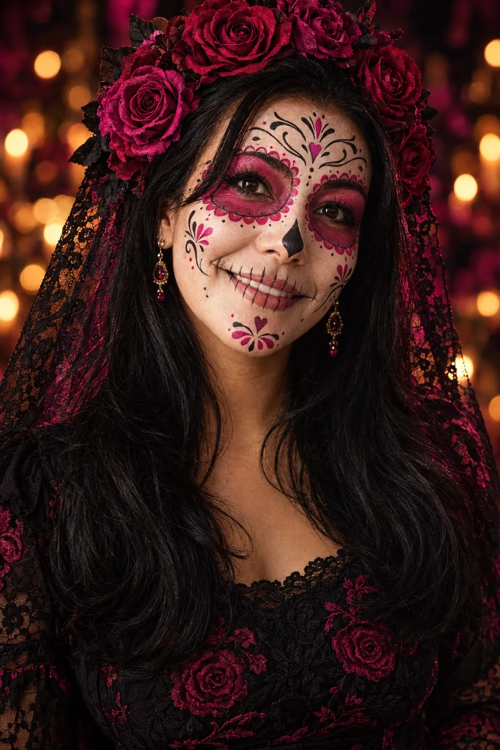 Elegant Mexican Catrina Portrait from a Reference Photo