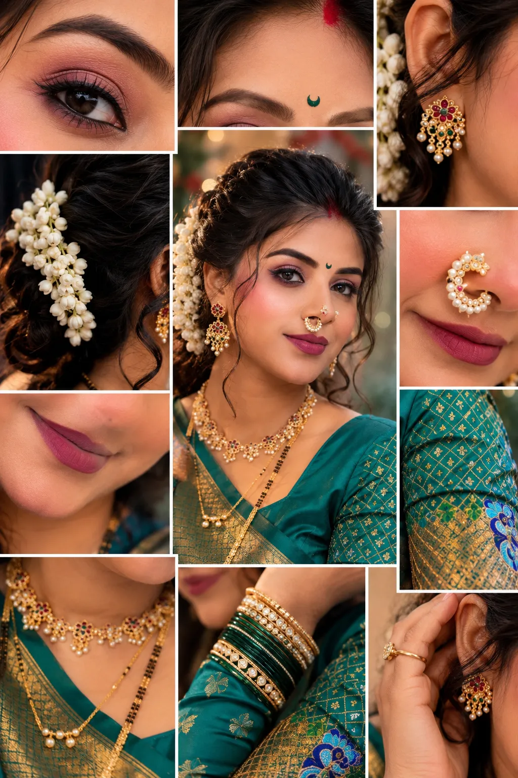 Expressive Portrait Collage with Sari Details output 2
