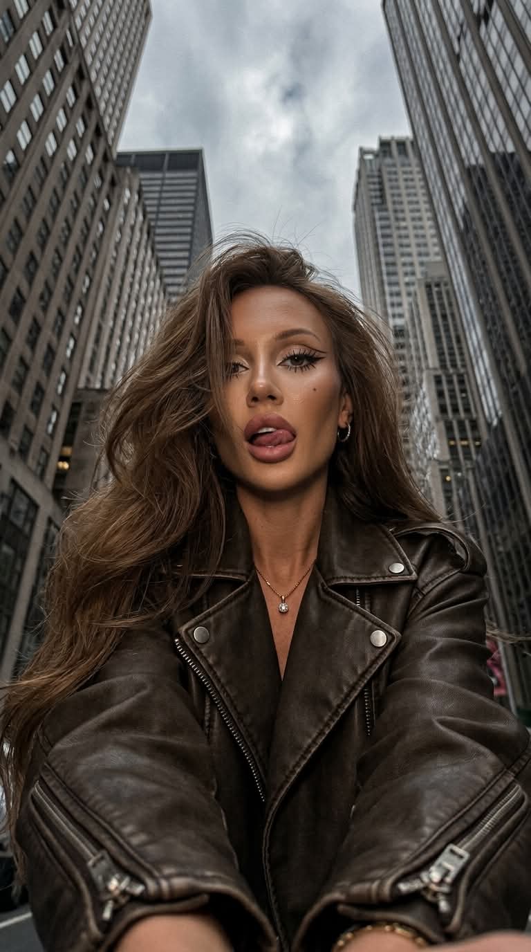 Low-Angle Urban Portrait with Manga Lashes