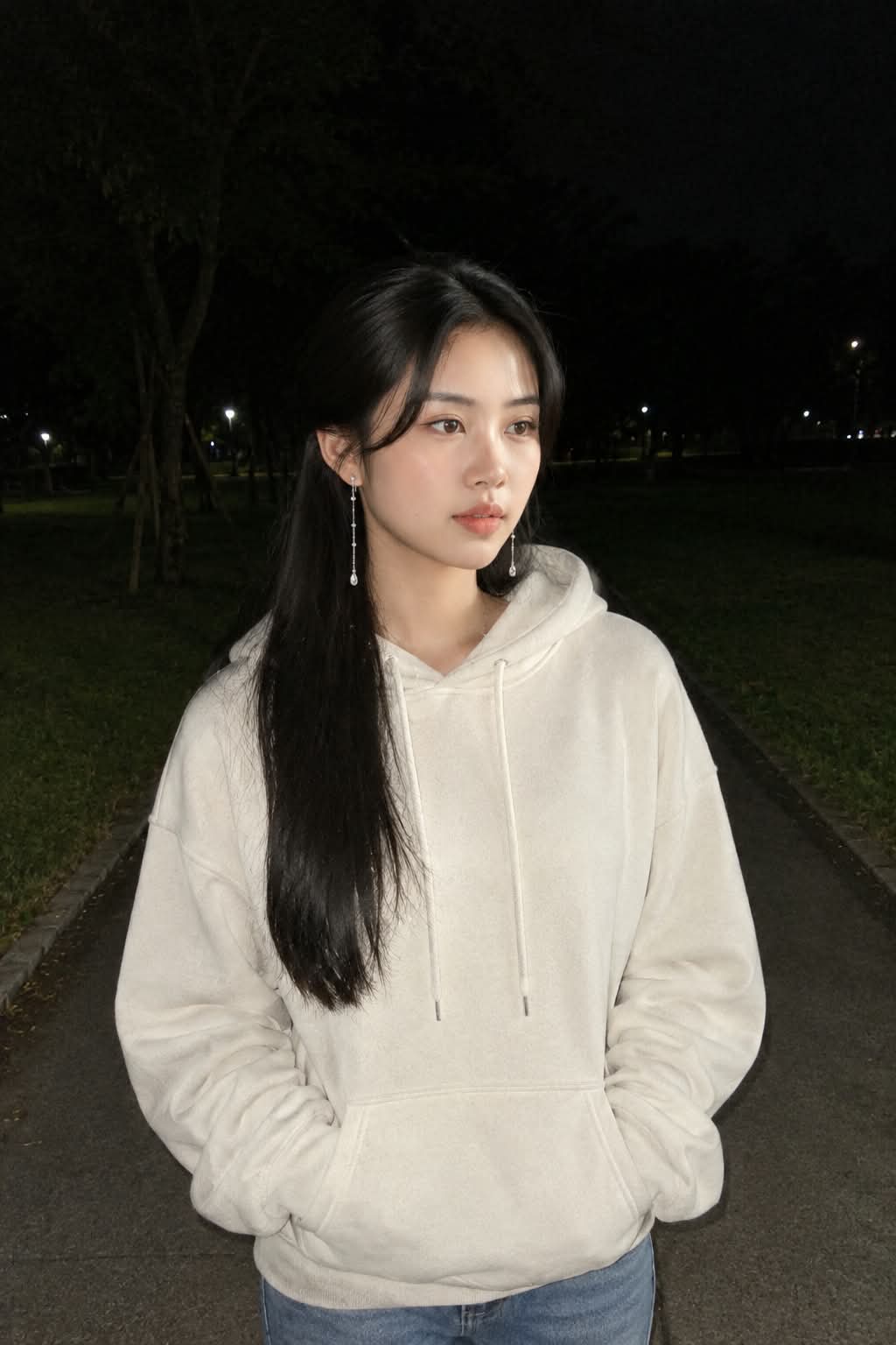 Change a Hoodie in a Candid Nighttime Photo