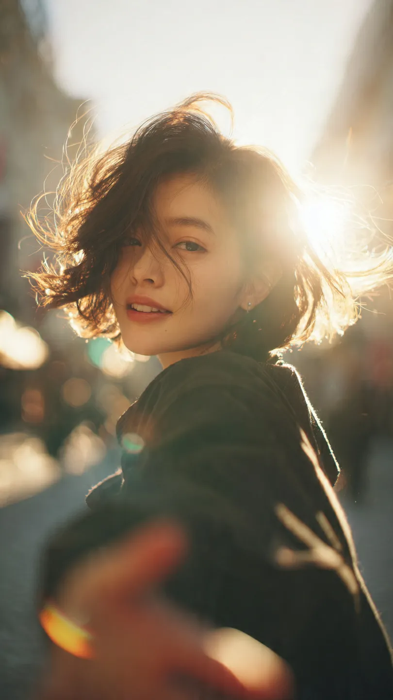 Golden-Hour Follow-Me Street Portrait output 1
