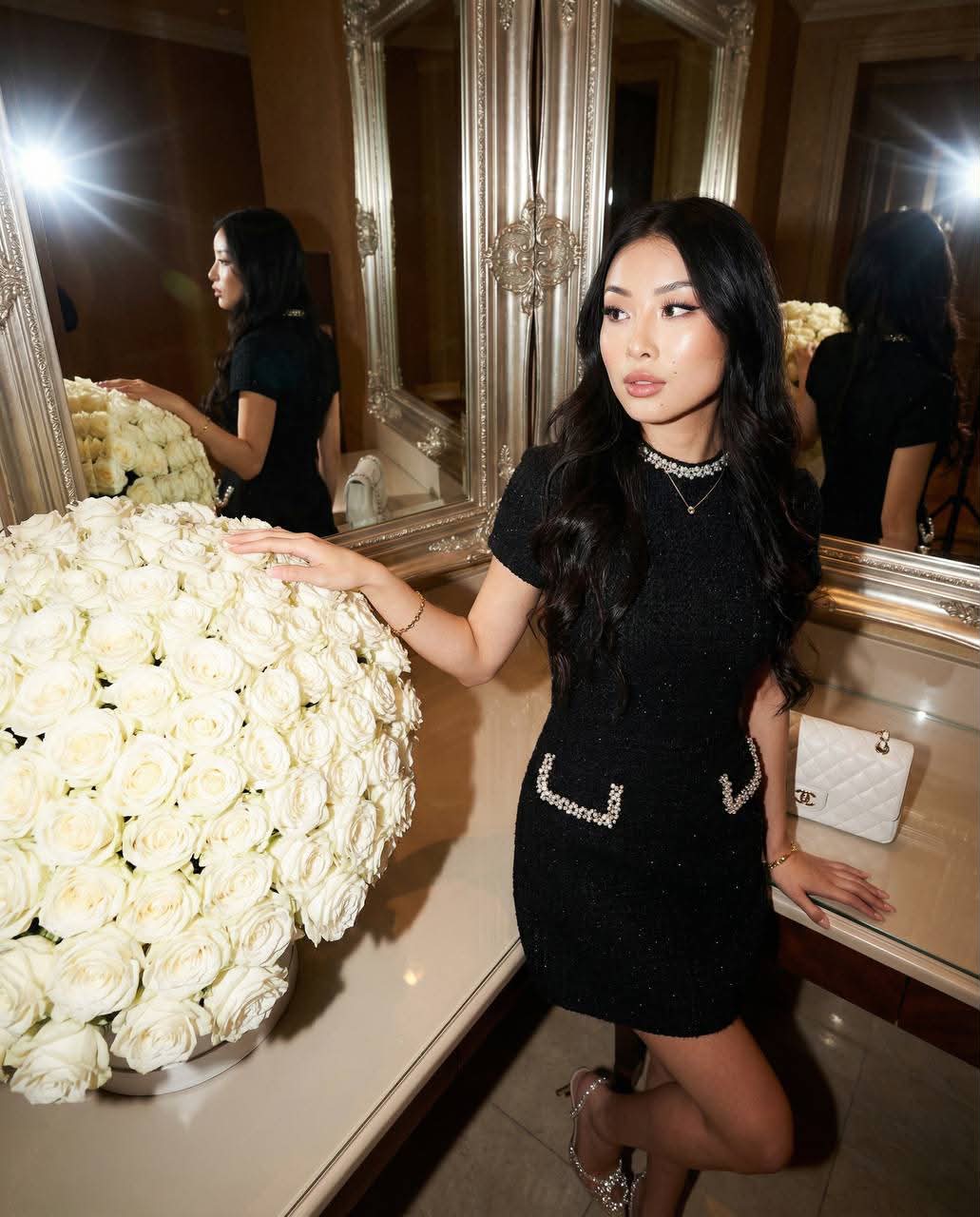 Elegant Vanity Portrait with White Roses output 1