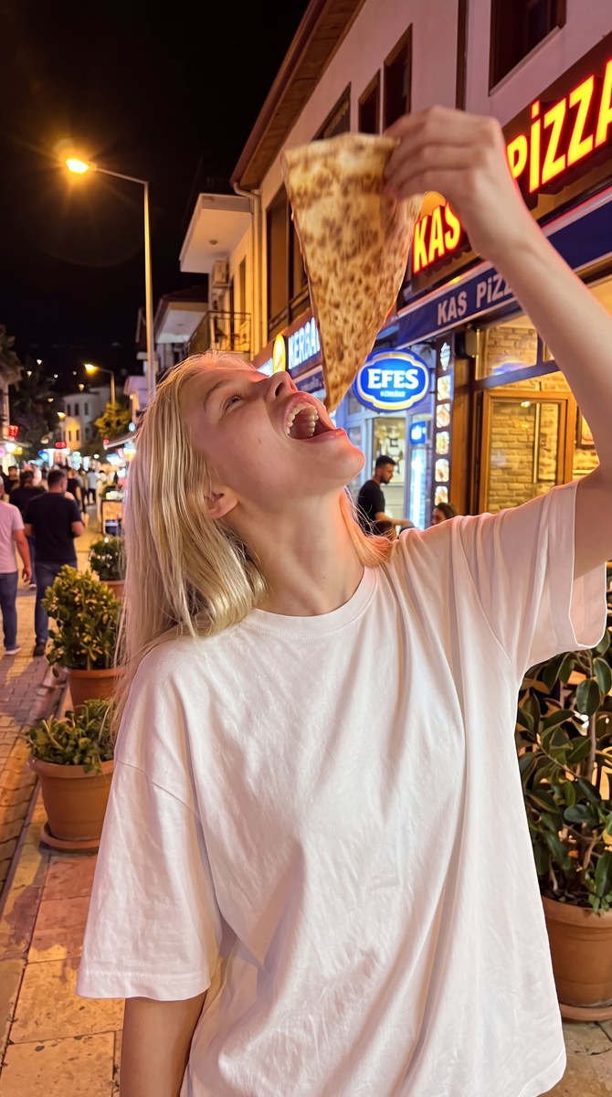 Candid Nighttime Pizza Photo output 3