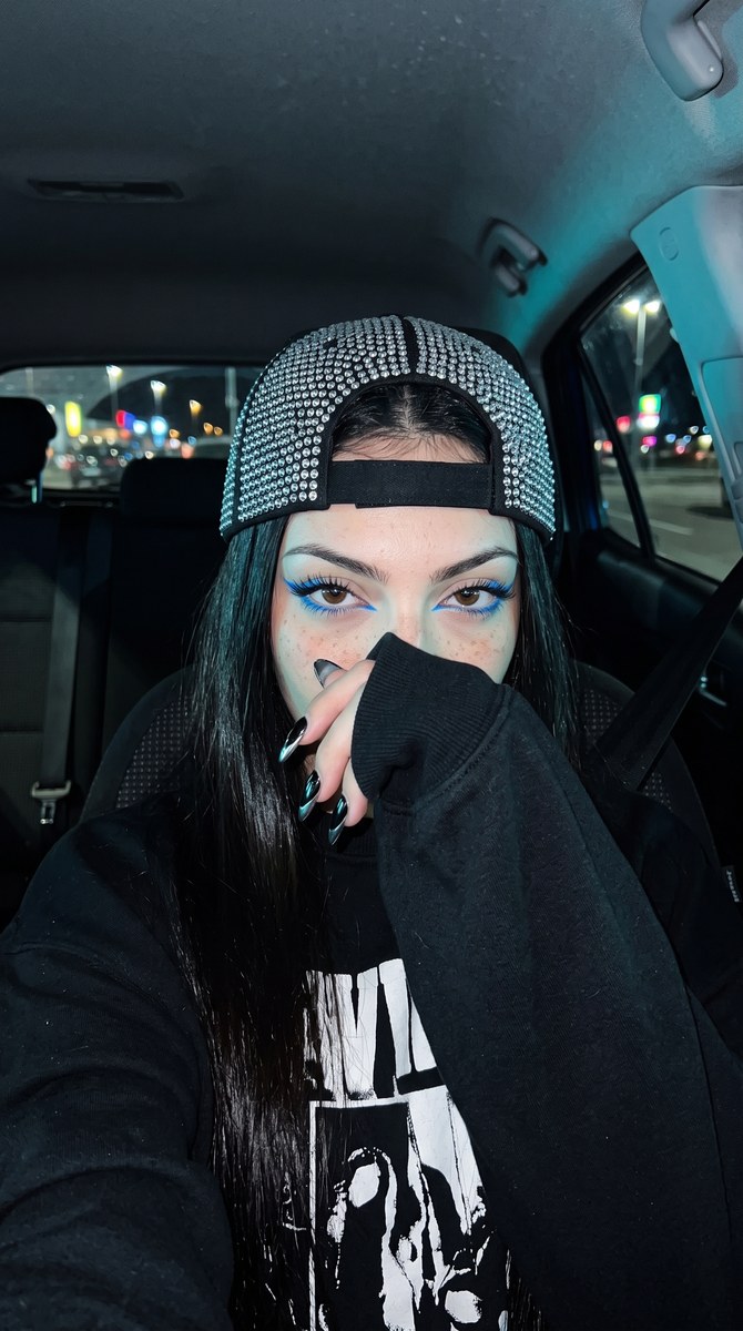 Cool Neon Nighttime Car Selfie output 1