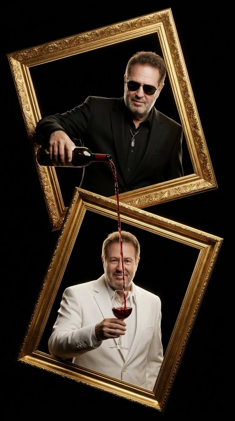 Surreal Framed Portrait with Red Wine output 1