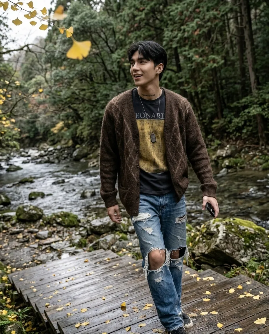 Candid Overcast Portrait on a Japanese Wooden Bridge output 4