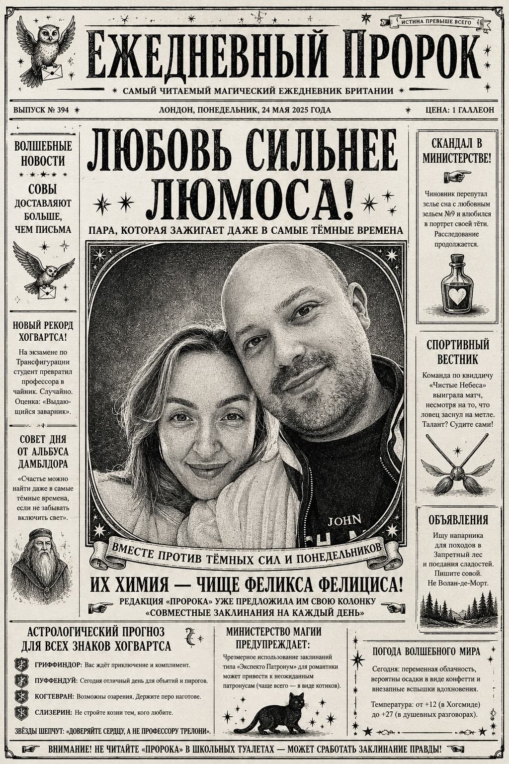 Daily Prophet-Style Fantasy Newspaper Front Page