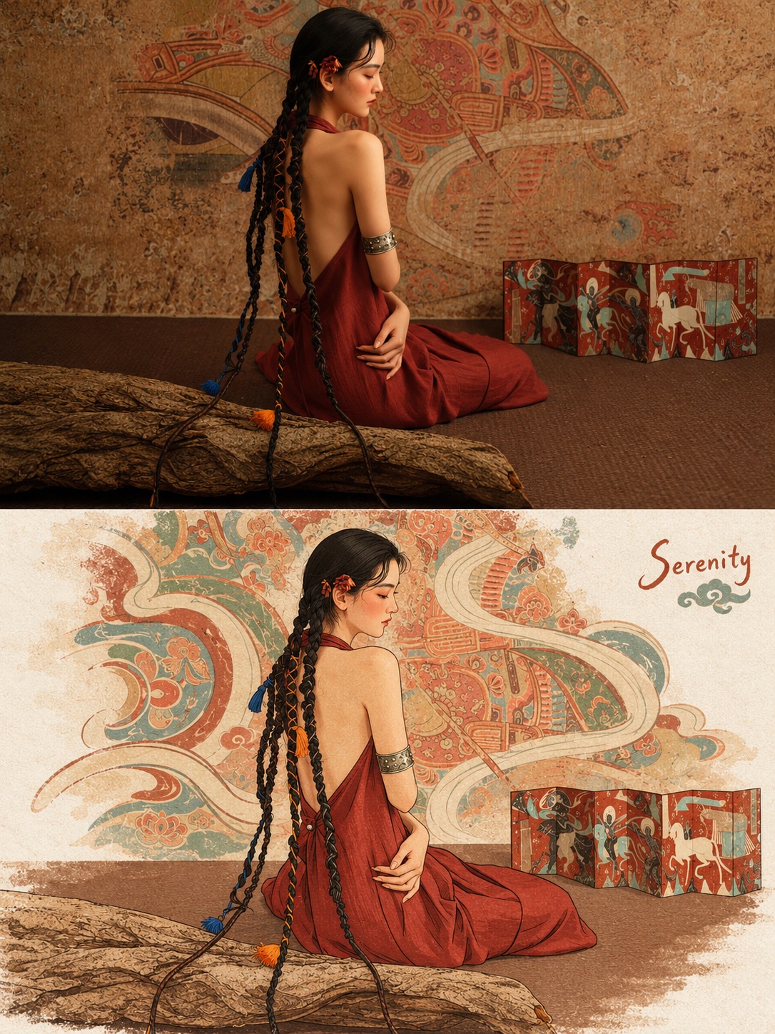 Dunhuang Mural Photo-and-Illustration Poster output 3