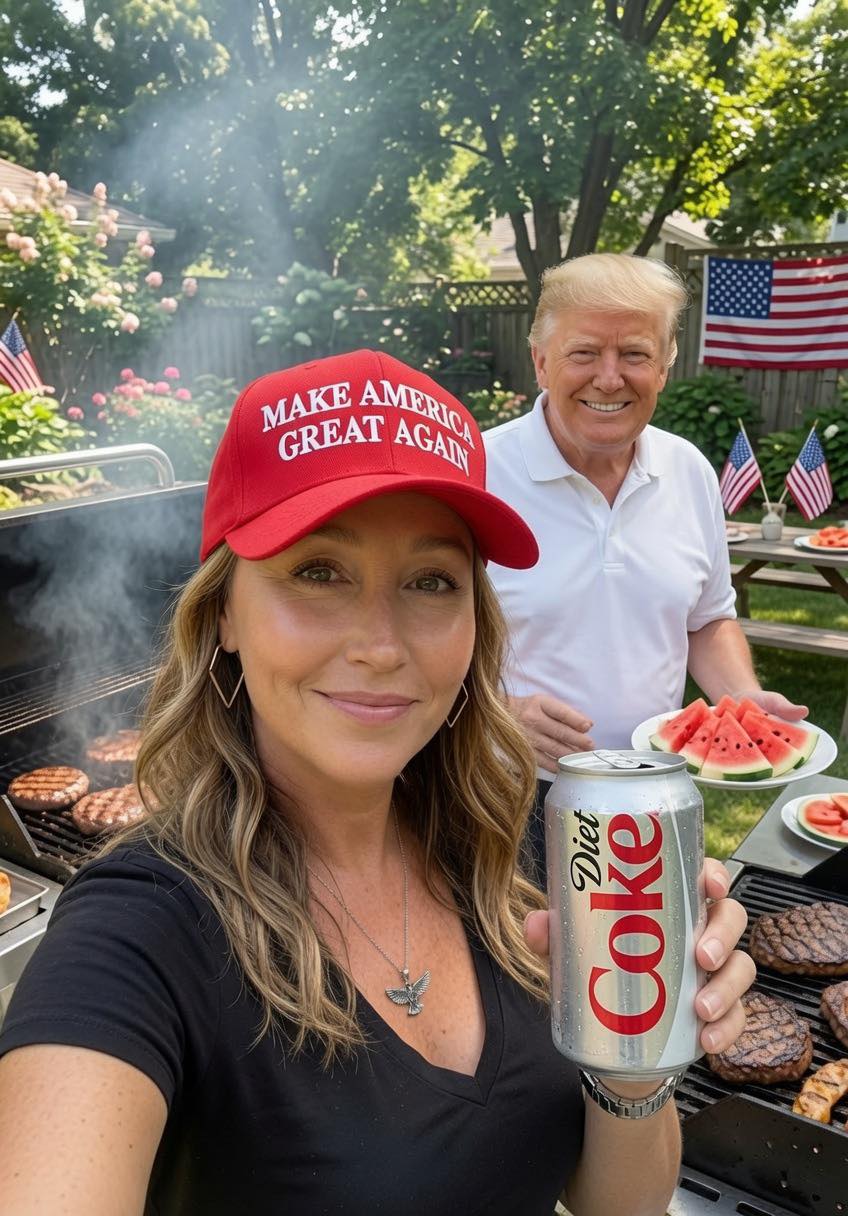 Create an Image of Me Barbecuing with Trump