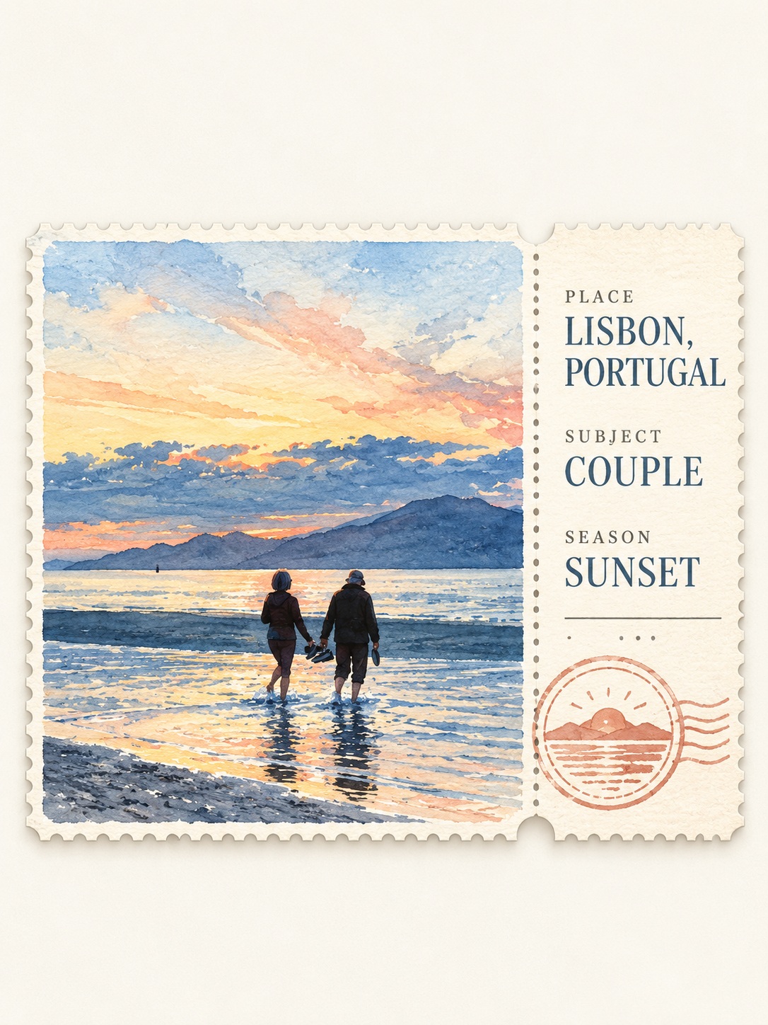 Watercolor Keepsake Ticket from a Photo