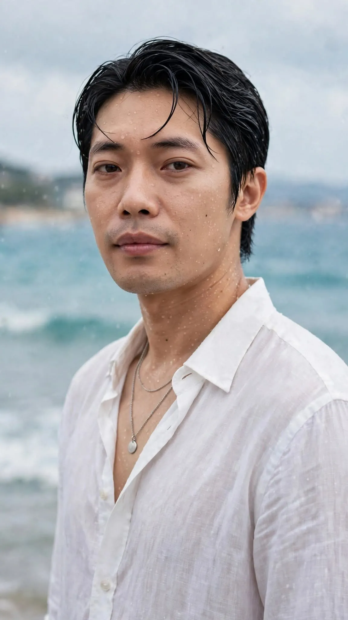 Korean Seaside Fashion Editorial Portrait