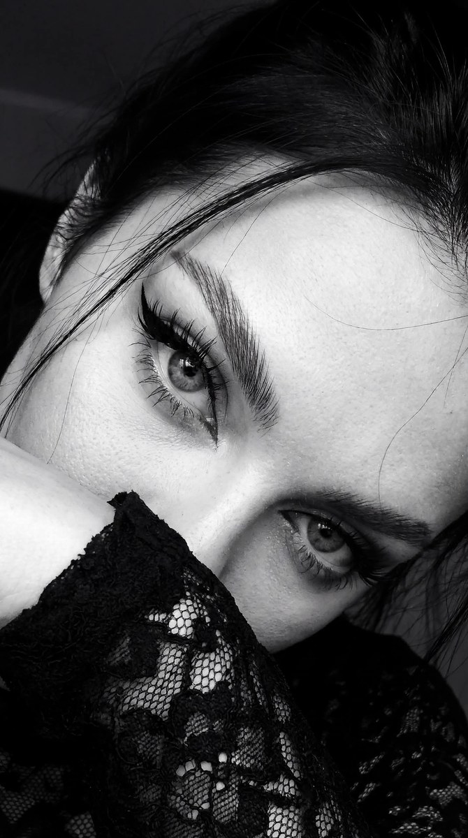 Black-and-White Extreme Close-Up with Lace