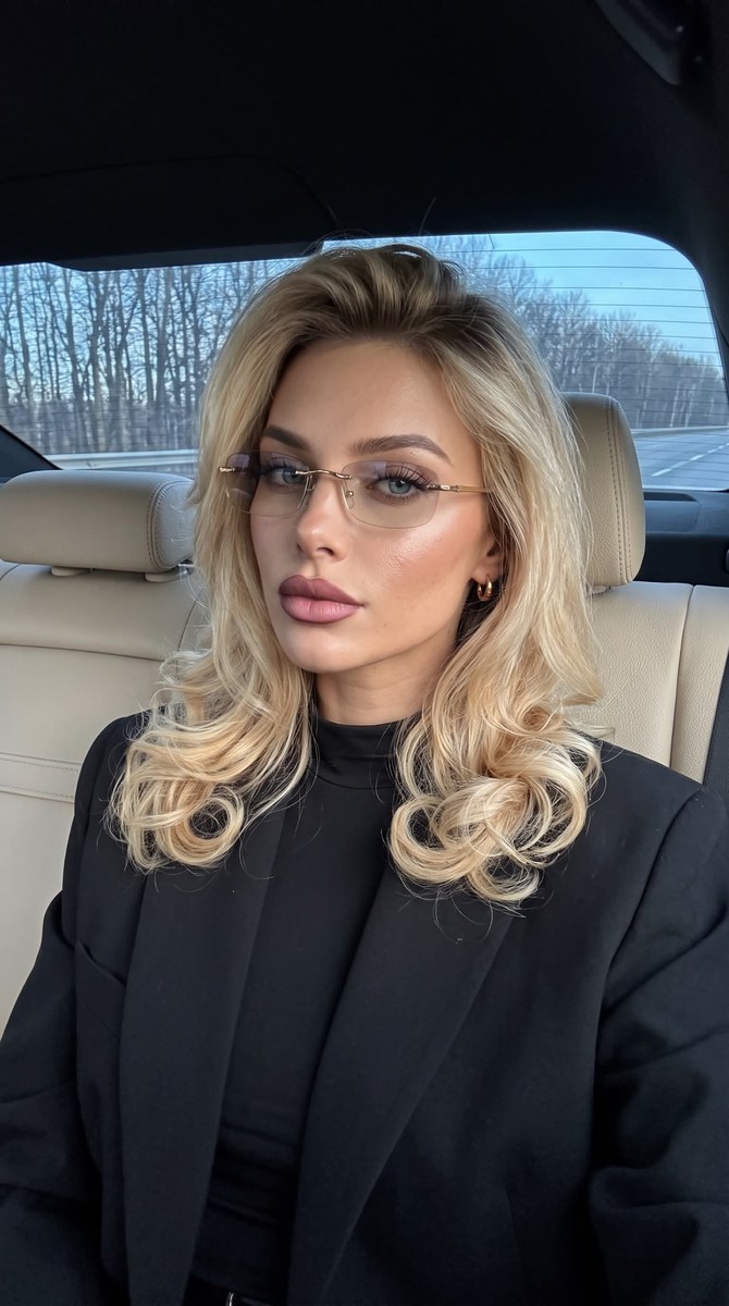 Candid Portrait of a Woman in a Car