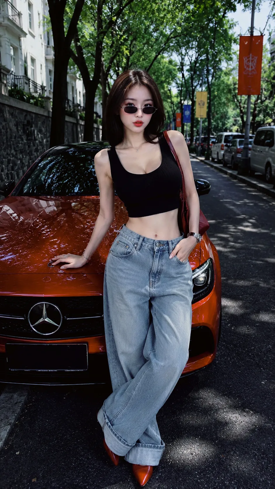 Urban Crimson Muse Beneath the Quiet Boulevard output 1