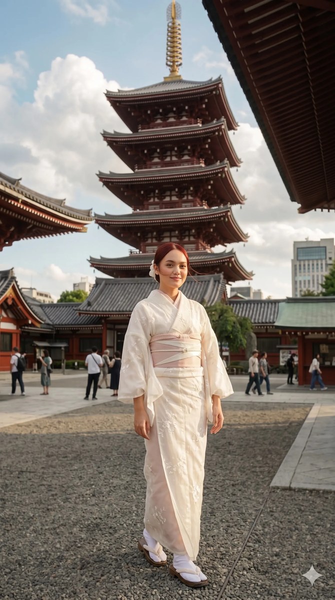 Sensō-ji Pagoda Kimono Travel Portrait output 4