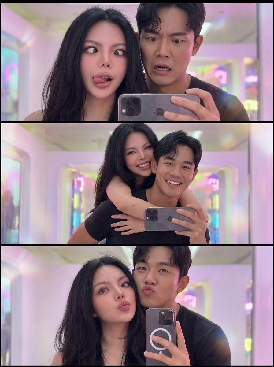 Romantic Three-Panel Couple Mirror Photobooth output 6