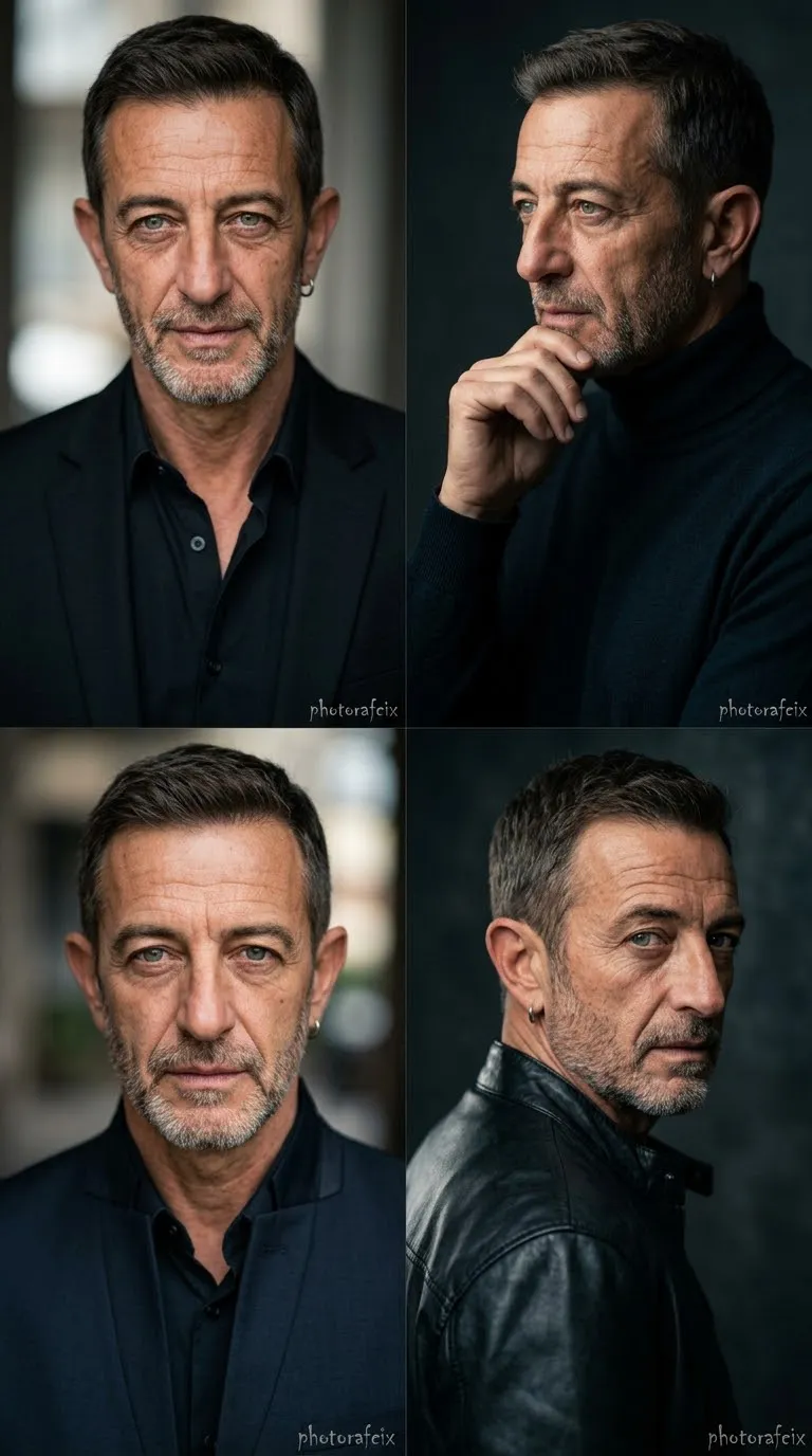 Four-Panel Men's Studio Portrait Collage output 1