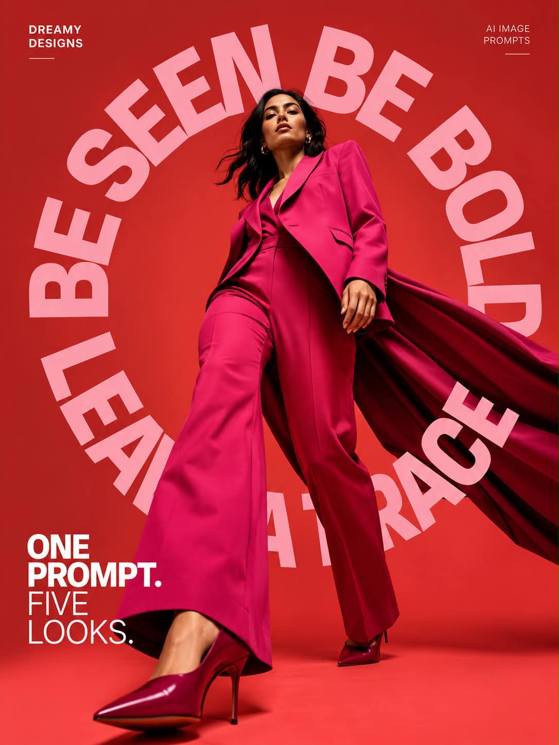 Editorial Fashion Campaign with Circular Typography