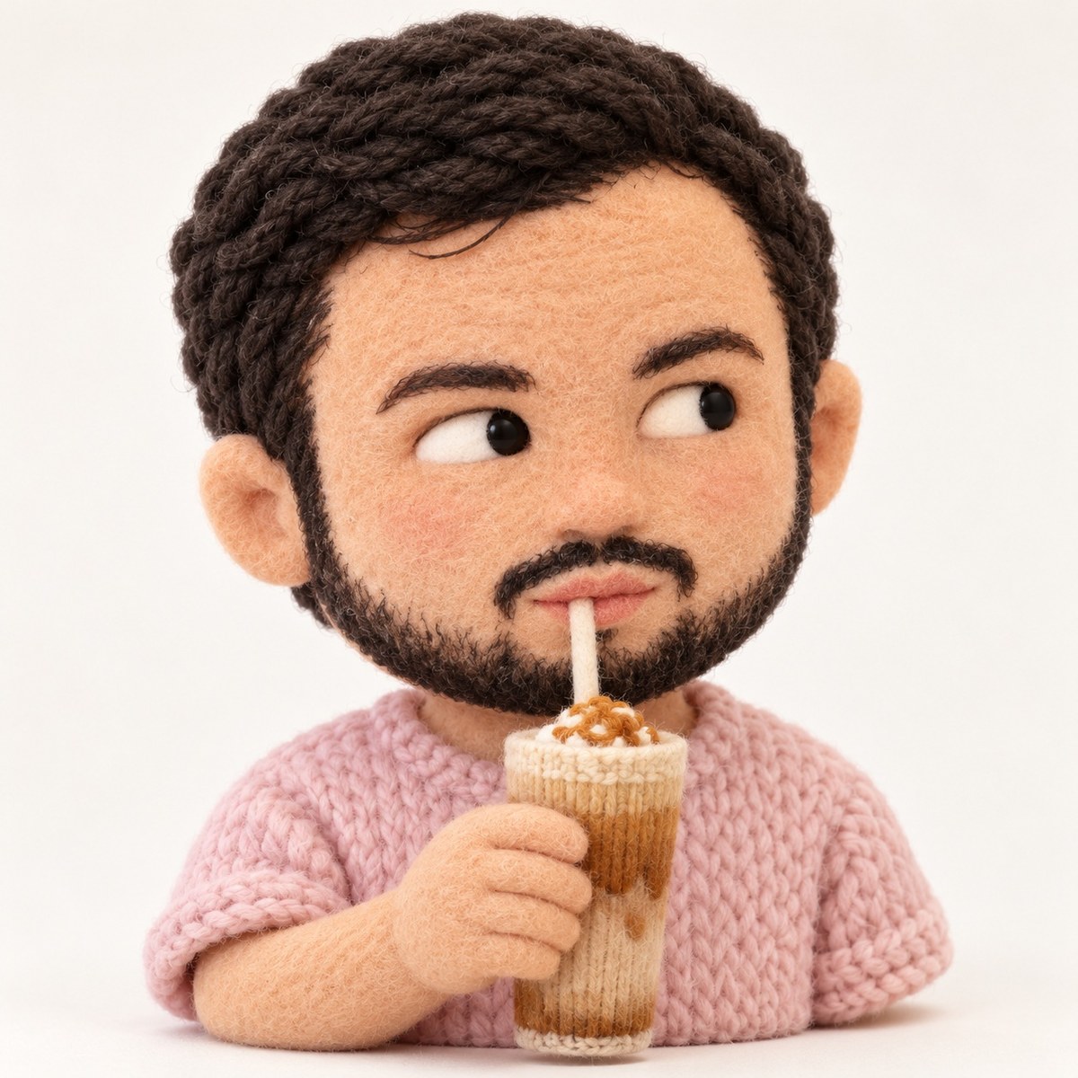 3D Knitted Textile Art Toy Bust