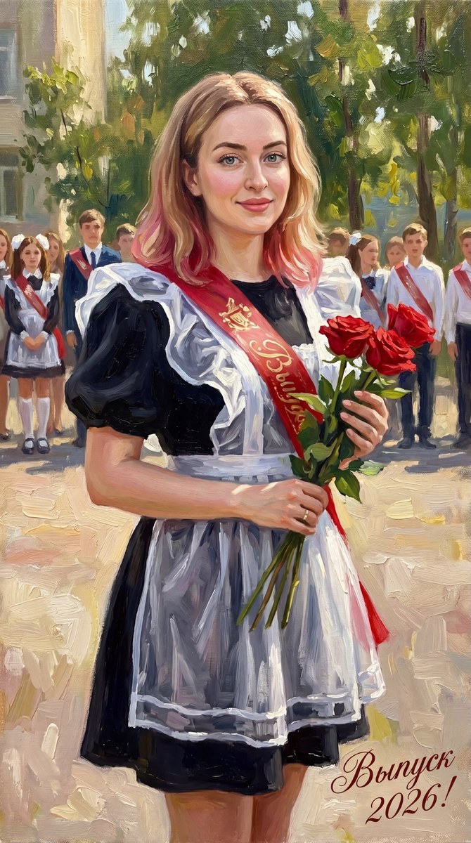 Graduation Portrait in Classical Oil Painting Style