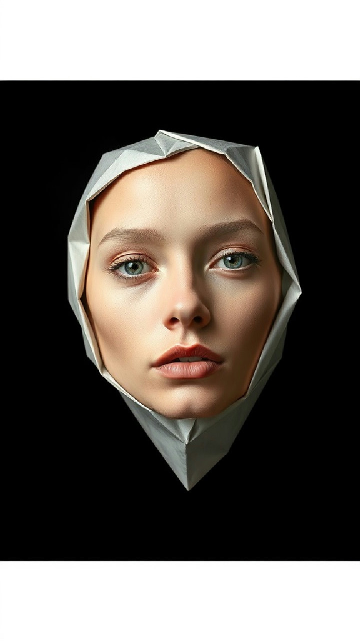 Folded Photograph Origami Portrait