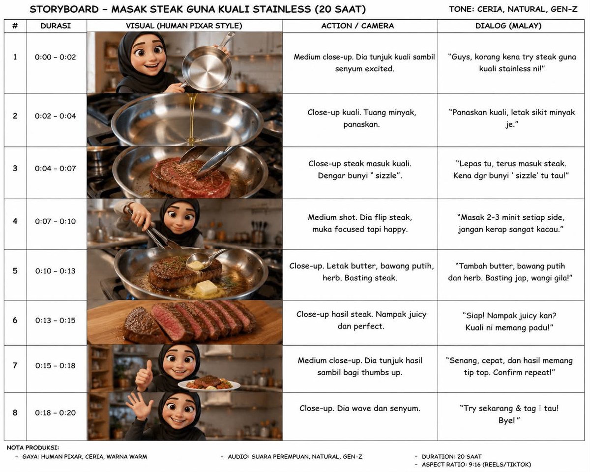 Create a Consistent Product Storyboard and Video Clips output 6