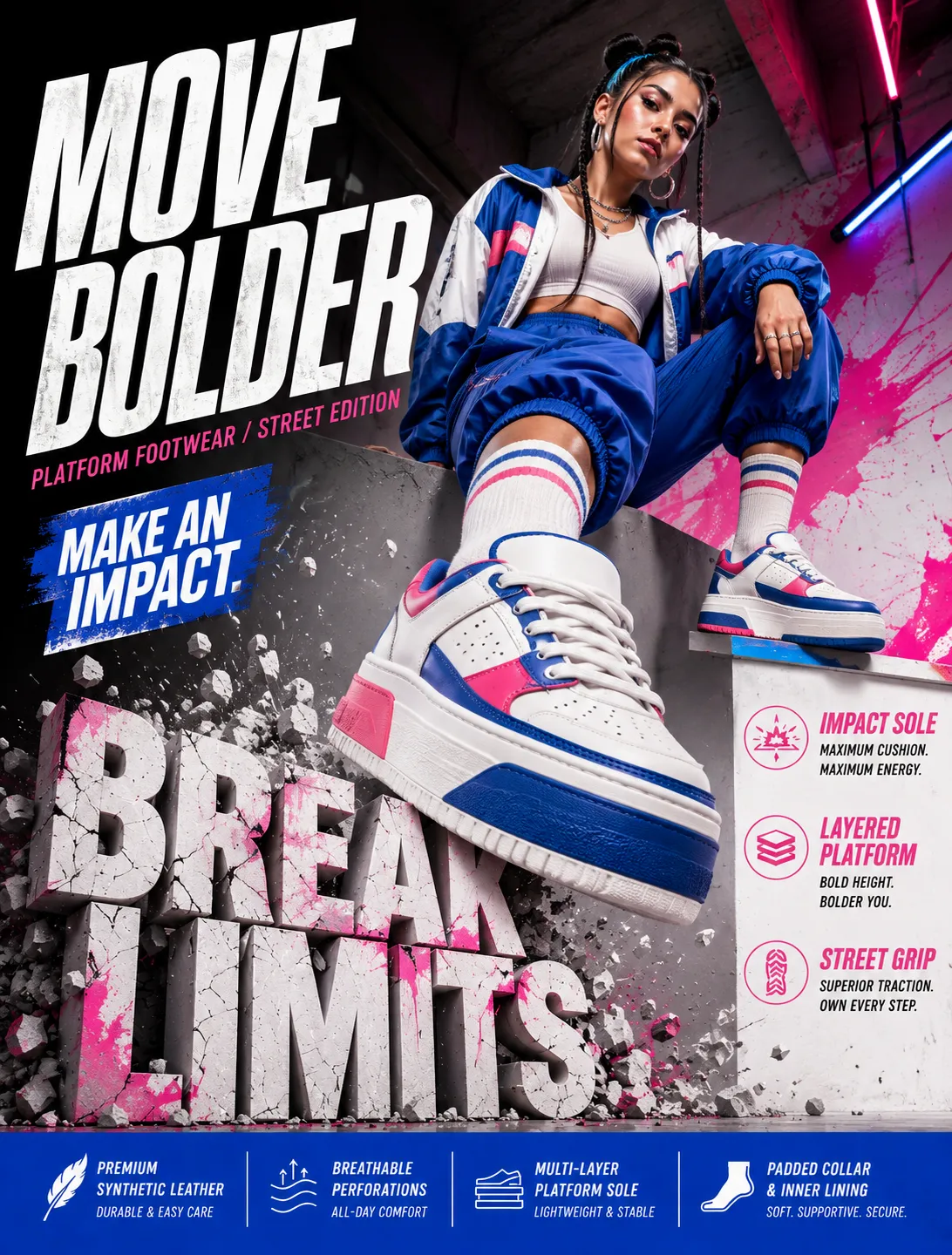 Platform Sneaker Sports-Fashion Campaign Poster output 3