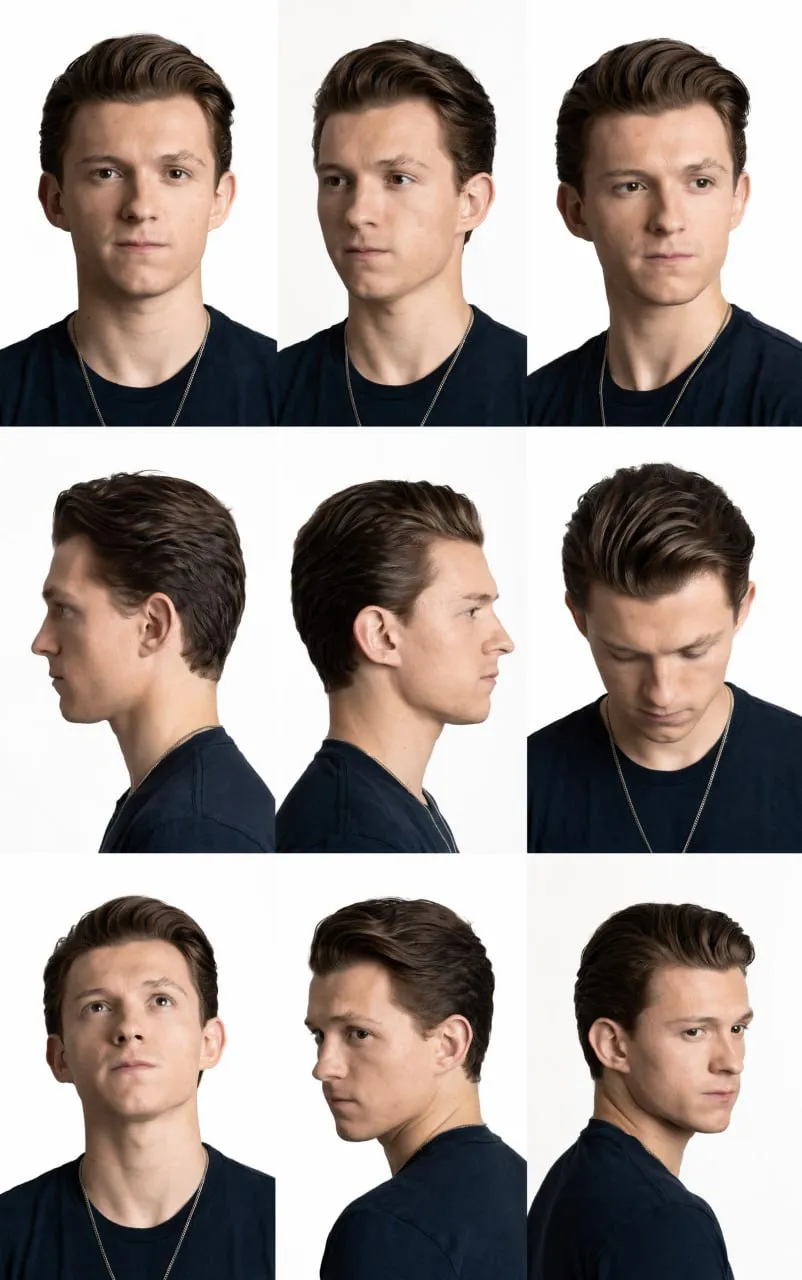 Identity-Preserving 3×3 Face Reference Sheet output 1