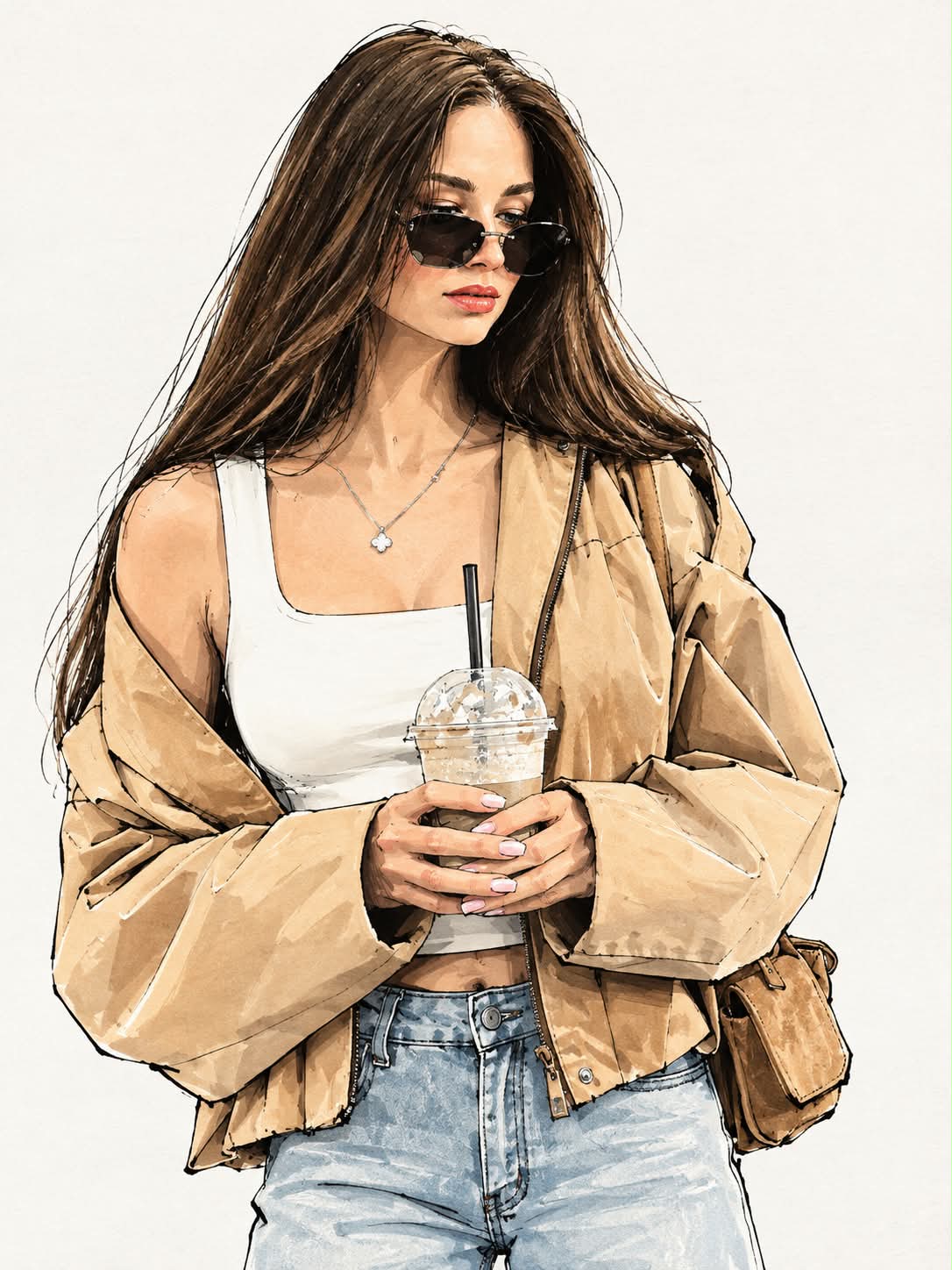 Vogue-Style Fashion Illustration from a Photo output 1