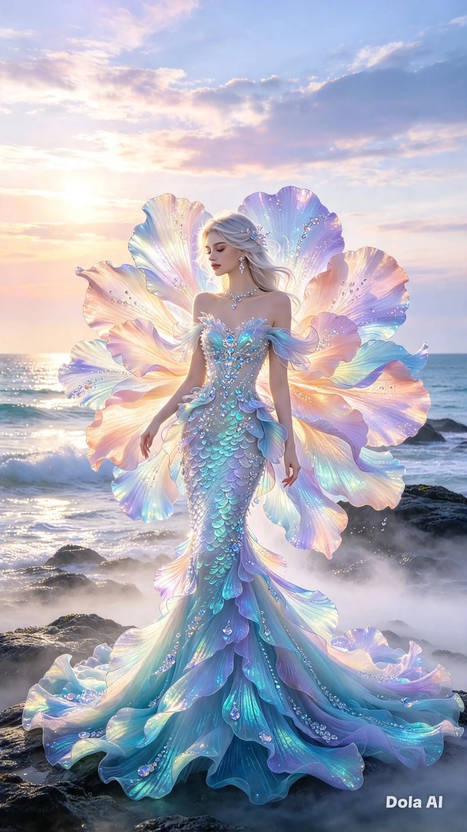 Iridescent Mermaid Gown at Dawn output 2