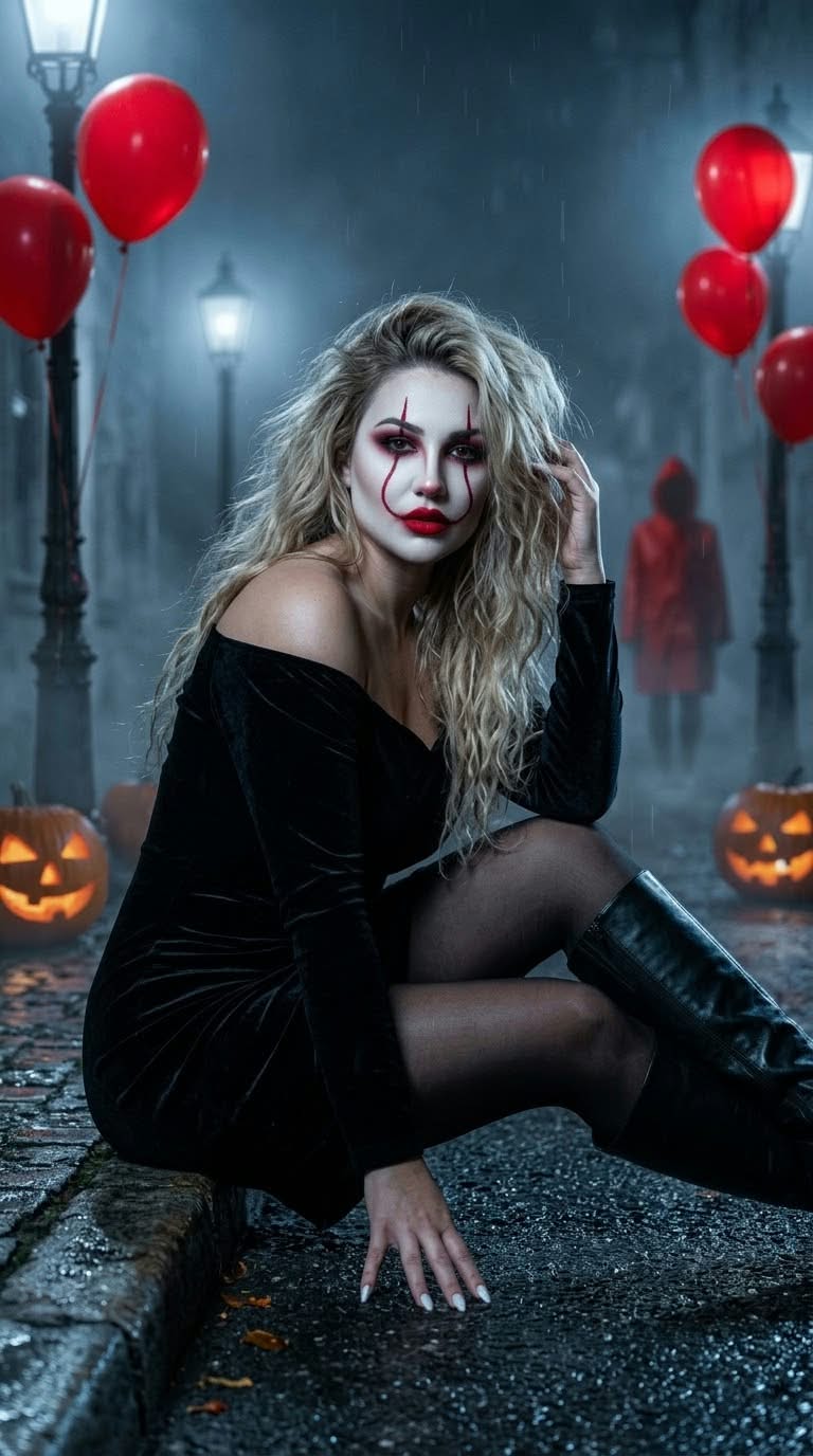 Cinematic Pennywise-Inspired Horror Fashion Editorial output 1