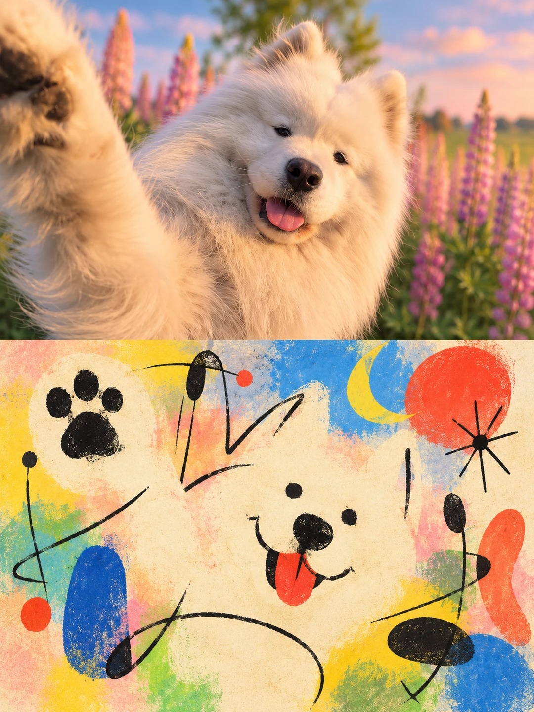 Transform a Photo into a Childlike Miró-Inspired Illustration output 3