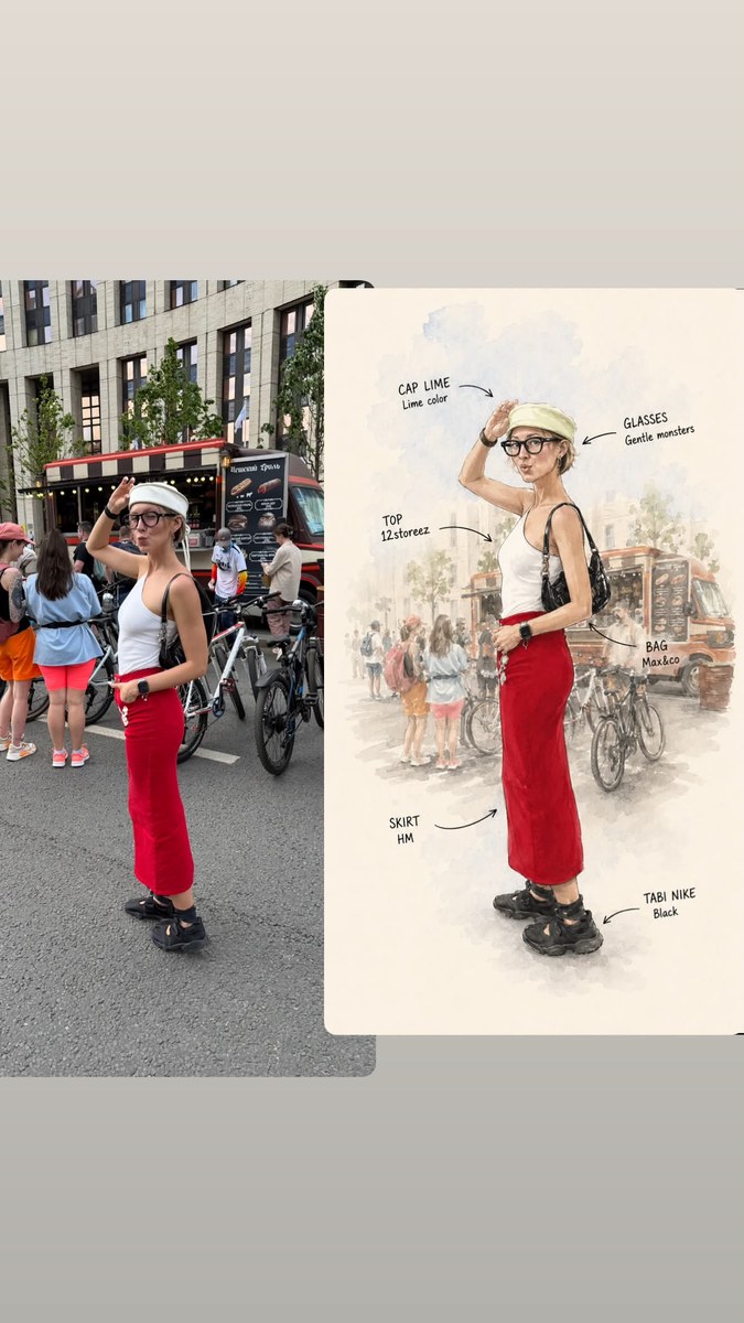 Watercolor Fashion Sketch with Labeled Callouts output 2