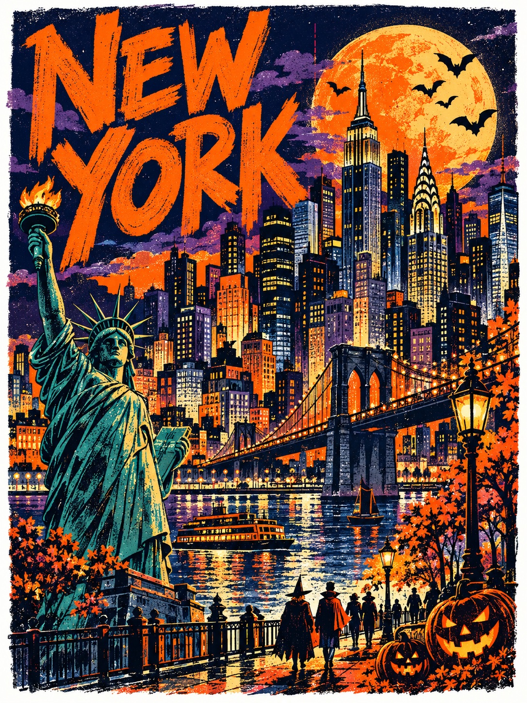 Halloween Travel Poster for ${destination} output 3