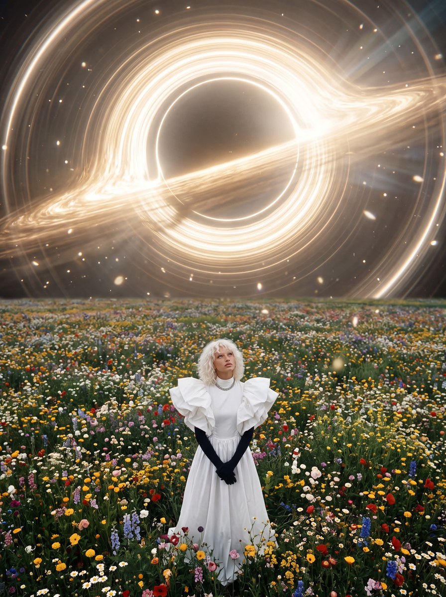 Cosmic Vortex Wildflower Meadow Portrait output 2