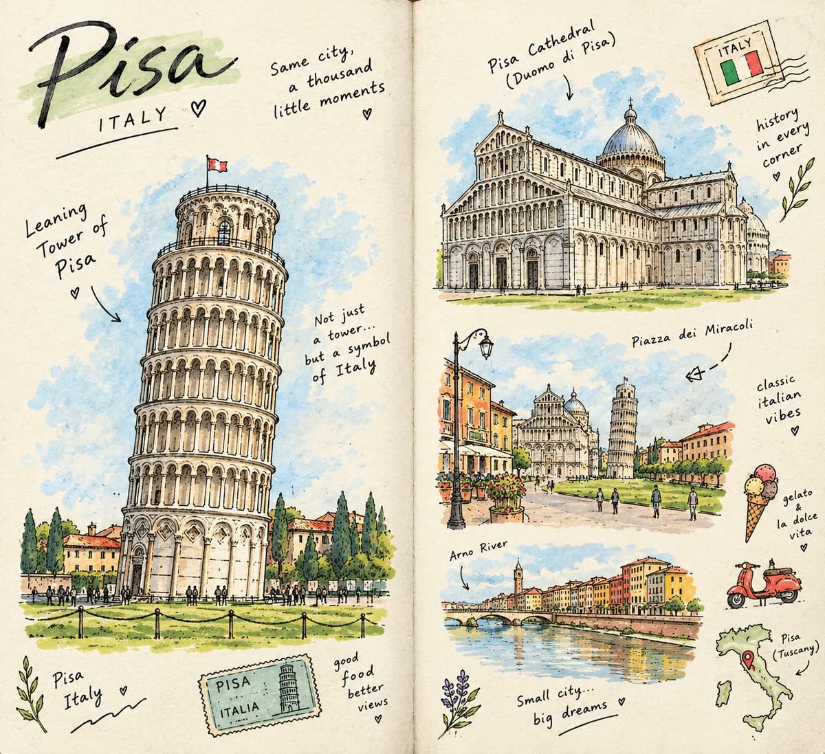 Illustrated City Travel Journal Spread output 1
