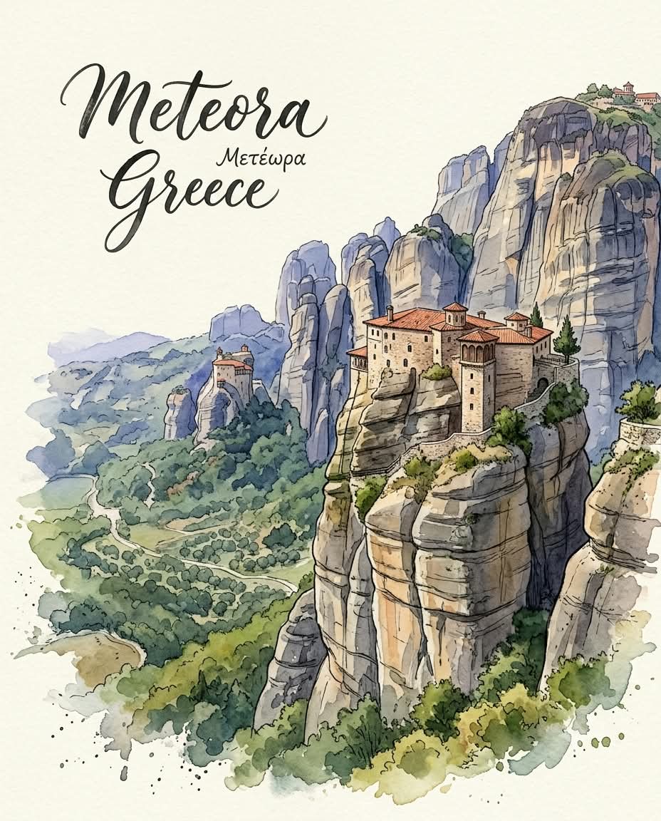 Watercolor Destination Art Poster