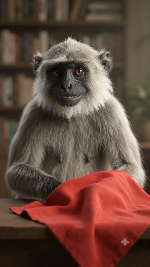 Langur Reveals a Middle-Finger Gesture