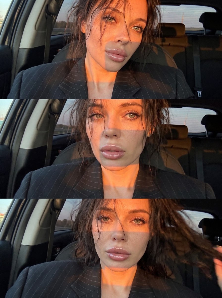 Sunset Car Three-Frame Photo Collage output 1