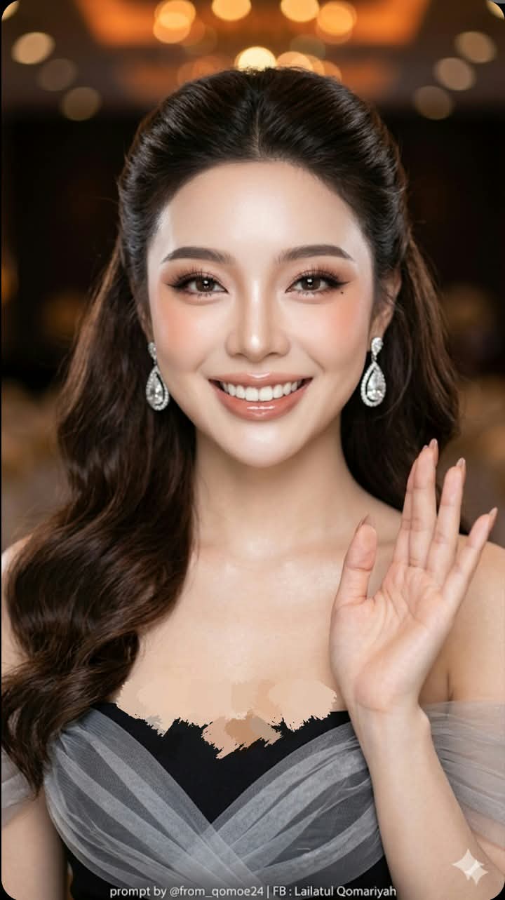 Radiant Silver Hijab Portrait with Thai Glam Makeup output 3